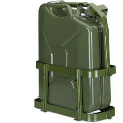Porte-jerrican pour voiture, 10 & 20 l, bidon d'essence, métal, jerrycan, vert - Relaxdays