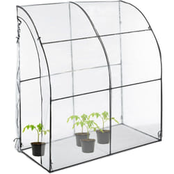 Relaxdays - Serre de jardin pour tomates, bâche pvc, facilement accessible, HxLxP : 215 x 200 x 100 cm, transparent/noir