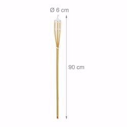 Relaxdays Torches en bambou, Set de 10, flambeaux extérieurs, HxD : 90 x 6 cm, rechargeable avec mèches de rechange - Vue supplémentaire 4