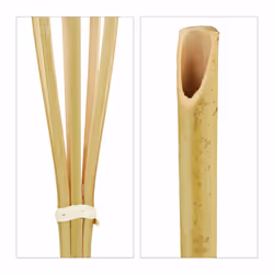 Relaxdays Torches en bambou, Set de 10, flambeaux extérieurs, HxD : 90 x 6 cm, rechargeable avec mèches de rechange - Vue supplémentaire 7