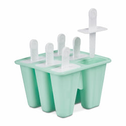Relaxdays - Moules à glace, silicone, lot pratique x6, fait maison, 80 ml, enfants, adultes, crème glacée, turquoise/blanc