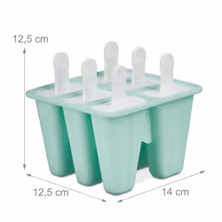 Relaxdays - Moules à glace, silicone, lot pratique x6, fait maison, 80 ml, enfants, adultes, crème glacée, turquoise/blanc