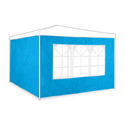 Paroi latérale tonnelle en lot de 2, 2 x 3 m, panneau pour pavillon avec fenêtre, imperméable, bleu clair - Relaxdays