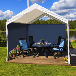 Relaxdays Paroi latérale tonnelle, lot de 2, panneau pour pavillon 3 x 2 m, imperméable, sans fenêtres, bleu foncé