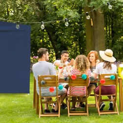 Relaxdays Paroi latérale tonnelle, lot de 2, panneau pour pavillon 3 x 2 m, imperméable, sans fenêtres, bleu foncé