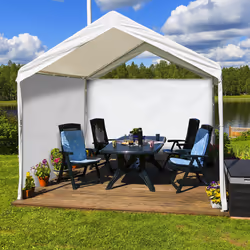Paroi latérale tonnelle, lot de 2, panneau pour pavillon 3x2 m, imperméable, sans fenêtres, plastique, blanc - Relaxdays