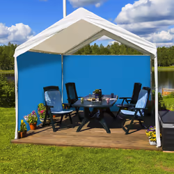 Paroi latérale tonnelle, lot de 2, panneau pour pavillon 3x2 m, imperméable, sans fenêtres, plastique, bleu - Relaxdays
