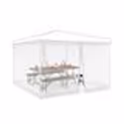 Relaxdays Moustiquaire pour pergola de 3 x 3 m 2 parties latérales fermeture éclair sangle 12 m XL blanche