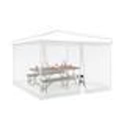 Relaxdays Moustiquaire pour pergola de 3 x 3 m 2 parties latérales fermeture éclair sangle 12 m XL blanche