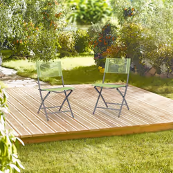 Chaise de jardin, 2, fauteuil pliable , balcon, terrasse, fauteuil de camping, métal jusqu'à 120 kg robuste - Relaxdays