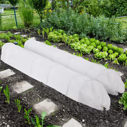 Relaxdays - 2 tunnels de croissance pliables, avec arceaux, longueur 3,4 m, tissu non tissé, pour le jardin, blanc