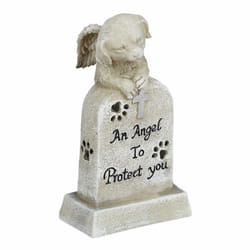 Relaxdays - Décoration pour la tombe de votre boule de poils, avec croix, chien ailé et inscription en anglais, crème