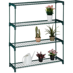 Relaxdays - tagère à plantes, 4 niveaux, en métal et plastique, h x l x p : 109 x 91 x 28,5 cm, pour l'intérieur, vert