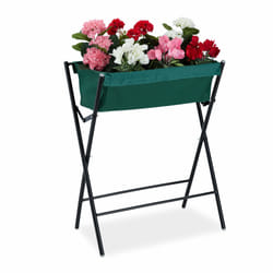 Relaxdays - Jardinière surélevée, tissu, trous d'évacuation, parterre de balcon HxLxP 80x65x40 cm, structure métal, vert
