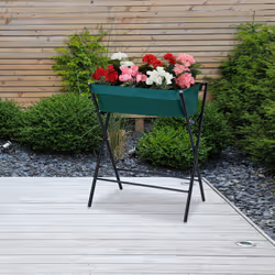 Relaxdays - Jardinière surélevée, tissu, trous d'évacuation, parterre de balcon HxLxP 80x65x40 cm, structure métal, vert - Vue supplémentaire 5