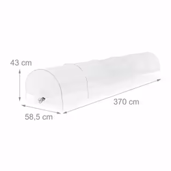 Relaxdays Tunnel de croissance pliable avec arceaux, 3,7 m de long, contre les parasites et les oiseaux, transparent - Vue supplémentaire 4
