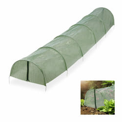 Relaxdays - Tunnel de croissance pliable avec fermetures éclair, 2,9 m de long, contre les parasites et les oiseaux, vert
