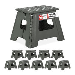 10x Tabourets pliants taille L portable escabeau de salle de bain 120 kg plastique 325 cm de haut gris clair