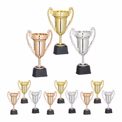 Trophée lot de 12 sport et fête coupe sans inscription à anse plastique 225 x 135 x 85 cm multicolore