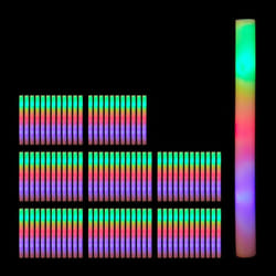 Bâton lumineux LED lot de 96 bâtonnets clignotants en mousse 3 modes piles fête 465 cm de long blanc