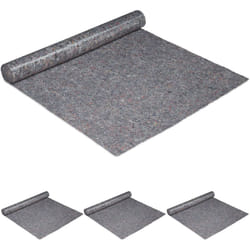 Couverture de déménagement, lot de 4, 1 m x 25 m = 25 m², antidérapant, hydrofuge, 180g/m², tapis de protection, gris