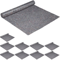 Couverture de déménagement, lot de 10, 1 m x 25 m = 25 m², antidérapant, hydrofuge, 180g/m², tapis de protection, gris
