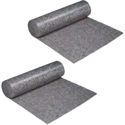Couverture de déménagement, lot de 2, 1 m x 50 m = 50 m², antidérapant, hydrofuge, 180g/m², tapis de protection, gris