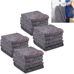 Relaxdays - Couvertures de déménagement, x20, travaux, transport, stockage, non-tissé recyclé, protection 150x200, gris