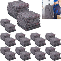 Couvertures de déménagement, x100, travaux, transport, stockage, non-tissé recyclé, protection 150x200, gris