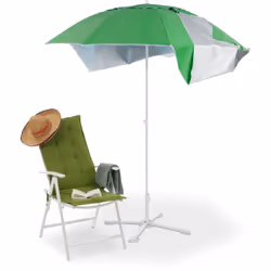 Le parasol et abri de plage avec piquet sert à la fois de protection contre le soleil ajustable en hauteur et de tente de pla ...