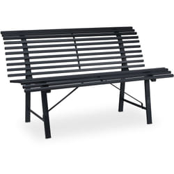 Banc de jardin, 2 places, hlp: 79 x 130 x 75 cm, acier robuste, résistant aux intempéries, solide, anthracite - Relaxdays