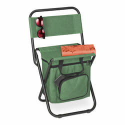 Tabouret de camping avec poche, pliant, sans dossier, pêche, jardin, chaise à transporter, 60x35x35 cm, vert - Relaxdays