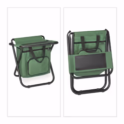 Tabouret de camping avec poche, pliant, sans dossier, pêche, jardin, chaise à transporter, 60x35x35 cm, vert - Relaxdays - Vue supplémentaire 6