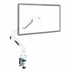 Relaxdays Support à moniteur, bras de table pour 1 écran, 17-36 pouces, VESA 75/100, fixation mobile, blanc