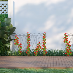 Tuteur métal plantes grimpantes, lot de 3, à piquer en terre, h : 127 cm, grillage tuteur potager, brun rouge - Relaxdays