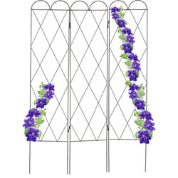 Relaxdays - Tuteur plantes grimpantes, en métal, 3 pièces, à planter, hauteur de 162,5 cm, jardin, rouge brun