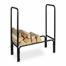 Relaxdays - Rangement pour bûches, en métal, 85 x 72 x 30 cm, extérieur et intérieur, noir