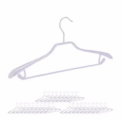 30x Cintres antidérapants pour costumes support large pour les épaules traverse pantalon gris clair