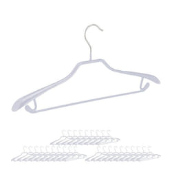 30x Cintres antidérapants pour costumes support large pour les épaules traverse pantalon gris clair