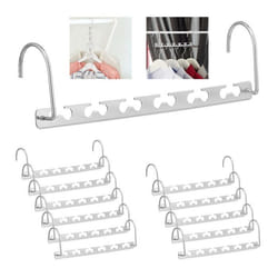 Cintre magique lot de 12 horizontal & vertical pour un gain de place 26 cm organisateur en métal argenté