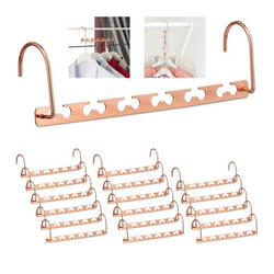 Cintre magique lot de 18 horizontal & vertical pour un gain de place 26 cm organisateur en métal cuivré