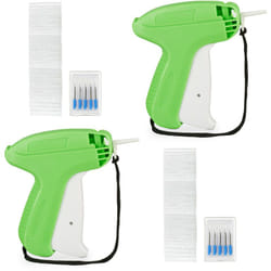 Relaxdays - Pistolet étiquette, lot de 2, étiqueteuse avec 10 aiguilles de rechange & 10000 attaches incluses, swifteuse, vert-blanc