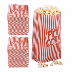 Sachets pour pop corn jeu de 288 en papier accessoires pour cinéma à domicile sacs retro rouge blanc