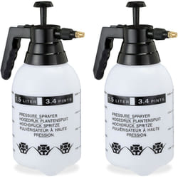 Relaxdays - Pulvérisateur à pression, lot de 2, bouteille pulvérisation, pompe, buse laiton réglable 1,5 l, plante jardin, noir