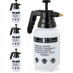 Relaxdays - Pulvérisateur à pression, lot de 4, bouteille pulvérisation, pompe, buse laiton réglable 1 l, plante jardin, noir