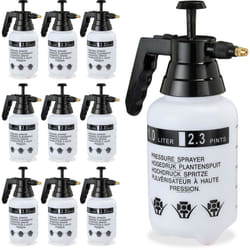 Pulvérisateur à pression, lot de 10, bouteille pulvérisation, pompe, buse laiton réglable 1 L, plante jardin, noir