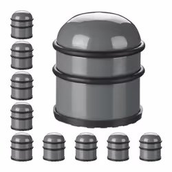 Butoir de porte lot de 10 lourdes portes & fenêtres en acier inoxydable & caoutchouc haut & rond ∅ 7 cm gris foncé