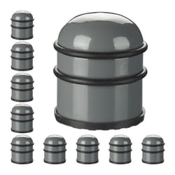 Butoir de porte lot de 10 lourdes portes & fenêtres en acier inoxydable & caoutchouc haut & rond ∅ 7 cm gris foncé