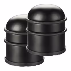 Butoir de porte lot de 2 lourdes portes & fenêtres en acier inoxydable & caoutchouc haut & rond ∅ 7 cm noir