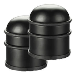 Butoir de porte lot de 2 lourdes portes & fenêtres en acier inoxydable & caoutchouc haut & rond ∅ 7 cm noir